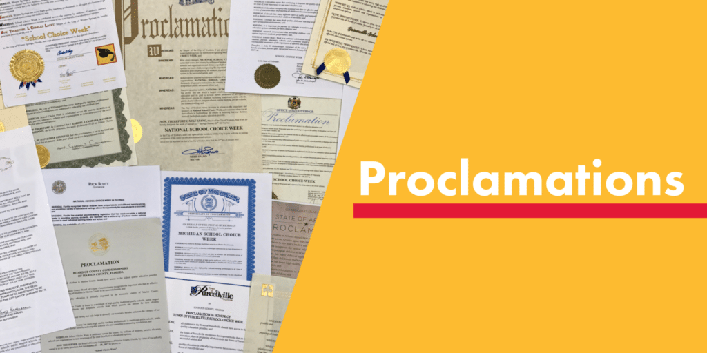 National School Choice Week Proclamations 2023